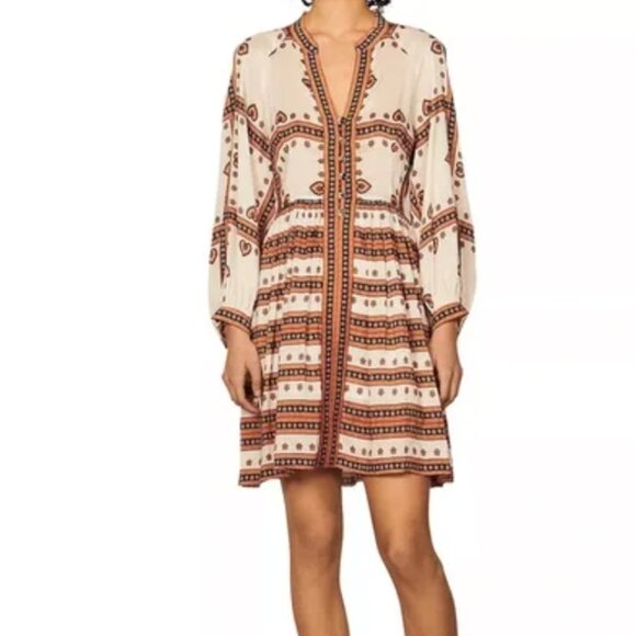 Sandro Ramata linen dress / size 10 - Picture 2 of 7